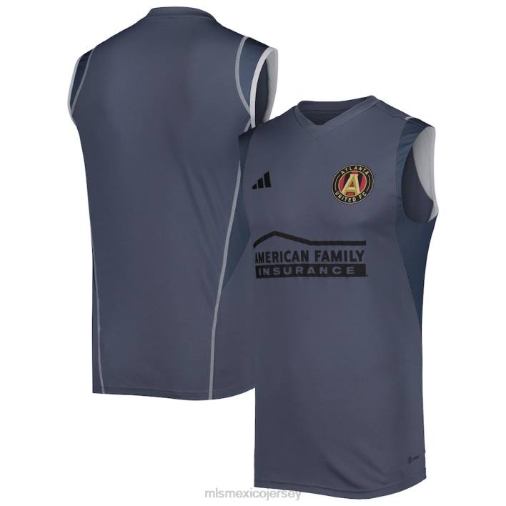 MLS Jerseys jerseyhombres camiseta de entrenamiento sin mangas on-field adidas gris 2023 del atlanta united fc BJDD381