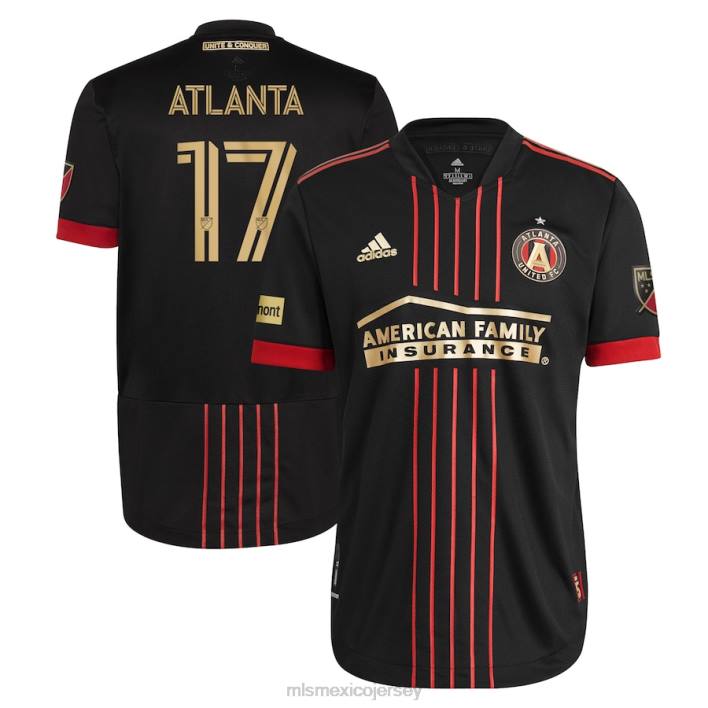 MLS Jerseys jerseyhombres seguidores del atlanta united fc adidas negro 2021 the blvck kit camiseta auténtica BJDD406
