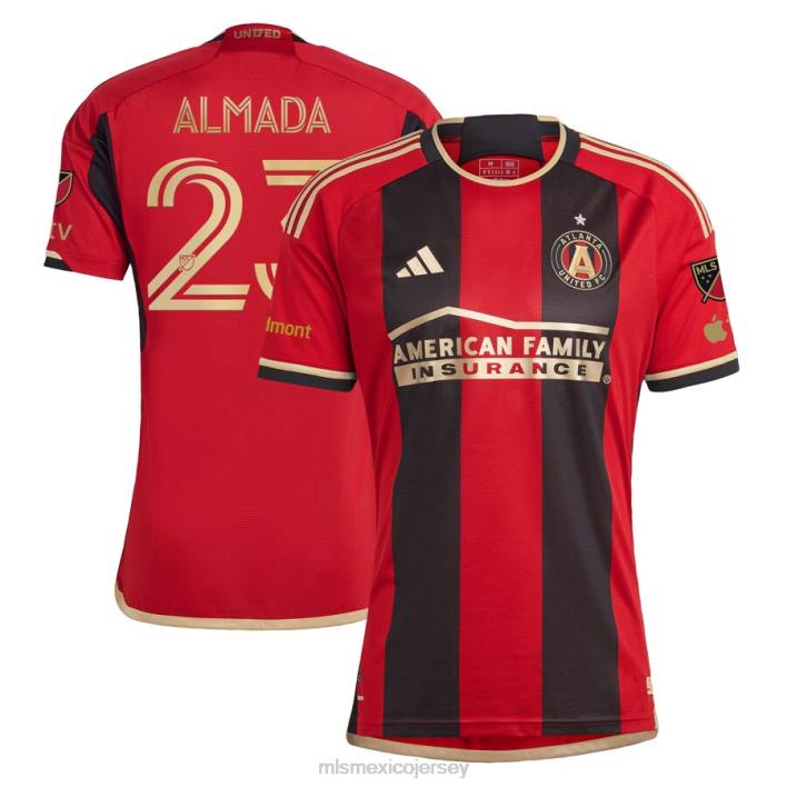 MLS Jerseys jerseyhombres atlanta united fc thiago almada camiseta adidas negra 2023 the 17s' kit auténtica BJDD409
