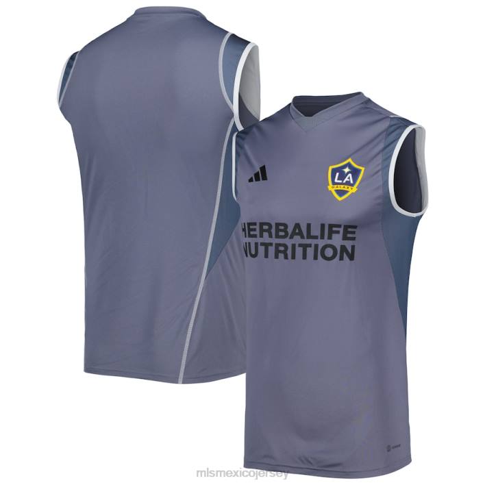 MLS Jerseys jerseyhombres camiseta de entrenamiento sin mangas en el campo adidas gris 2023 de la galaxy BJDD389