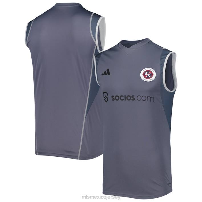 MLS Jerseys jerseyhombres camiseta de entrenamiento sin mangas en el campo adidas gris 2023 revolución de nueva inglaterra BJDD573