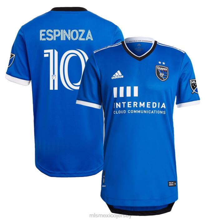 MLS Jerseys jerseyhombres terremotos de san jose cristian espinoza adidas azul 2021 camiseta de jugador auténtica primaria BJDD988