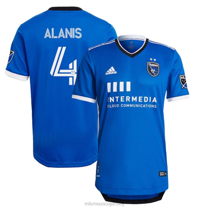 MLS Jerseys jerseyhombres terremotos de san josé oswaldo alanis adidas azul 2021 camiseta de jugador auténtica primaria BJDD987