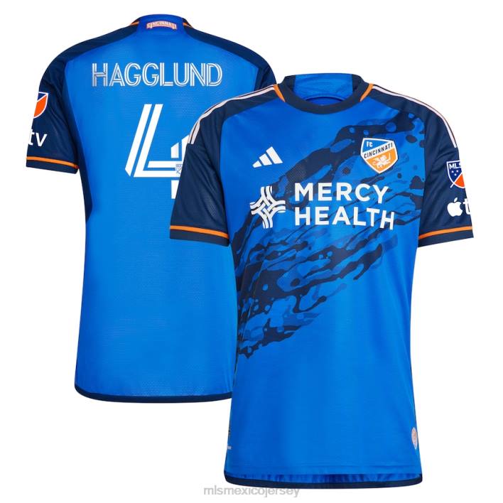 MLS Jerseys jerseyhombres fc cincinnati nick hagglund adidas azul 2023 river kit camiseta auténtica BJDD668