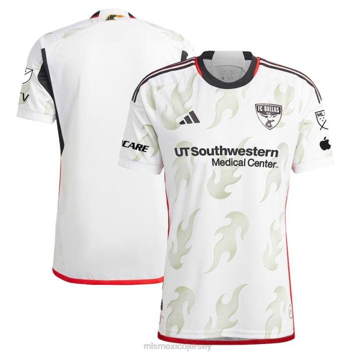 MLS Jerseys jerseyhombres fc dallas adidas camiseta blanca 2023 burn baby burn auténtica BJDD106