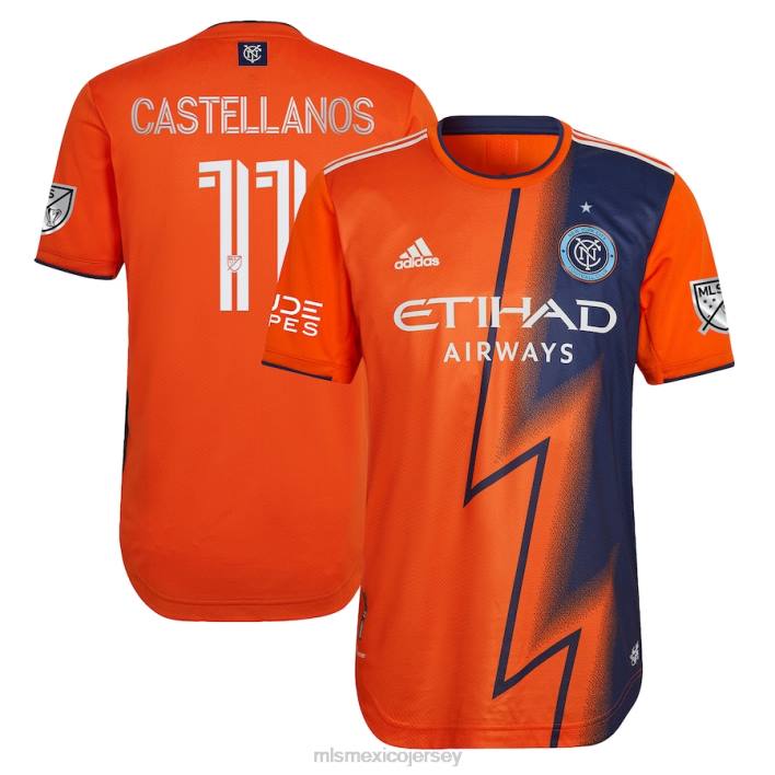 MLS Jerseys jerseyhombres nueva york city fc valentin castellanos adidas naranja 2022 the volt kit camiseta de jugador auténtica BJDD799