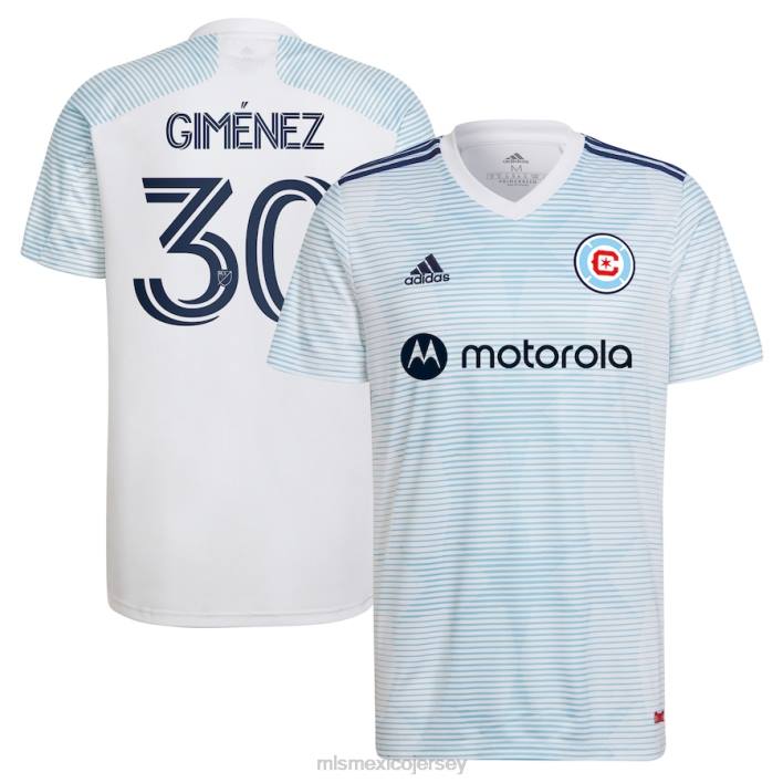 MLS Jerseys jerseyhombres chicago fire gaston giménez adidas blanco 2022 lakefront kit replica player jersey BJDD1376