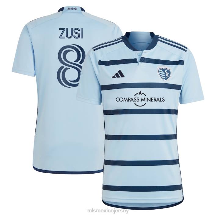MLS Jerseys jerseyhombres sporting kansas city graham zusi adidas azul claro 2023 aros 4.0 réplica de camiseta de jugador BJDD918