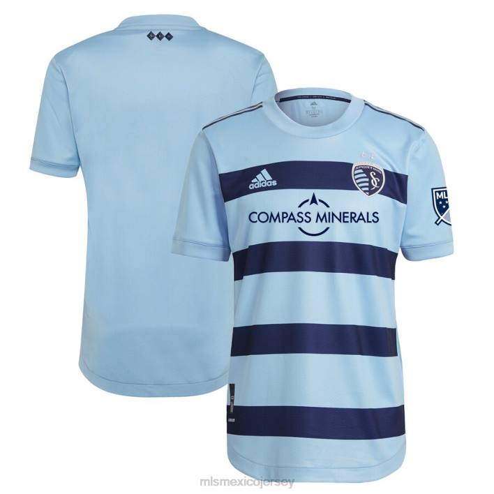 MLS Jerseys jerseyhombres camiseta deportiva en blanco auténtica de kansas city adidas azul claro 2021 primaria BJDD1141