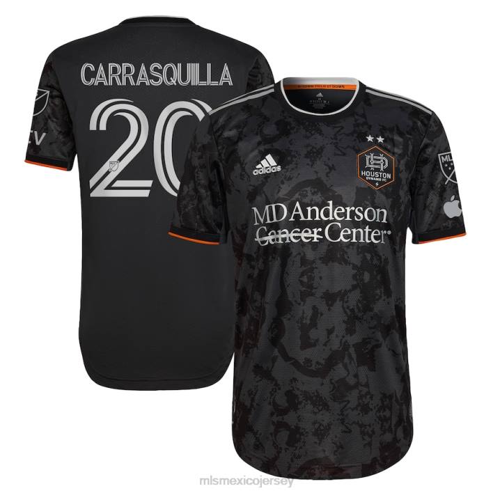 MLS Jerseys jerseyhombres houston dynamo fc adalberto carrasquilla adidas negro 2023 camiseta de jugador auténtica de bayou city BJDD1174