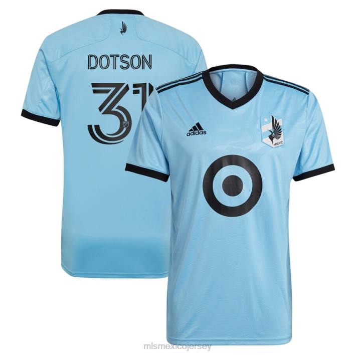 MLS Jerseys jerseyhombres minnesota united fc hassani dotson adidas azul claro 2021 réplica del kit del río camiseta BJDD972