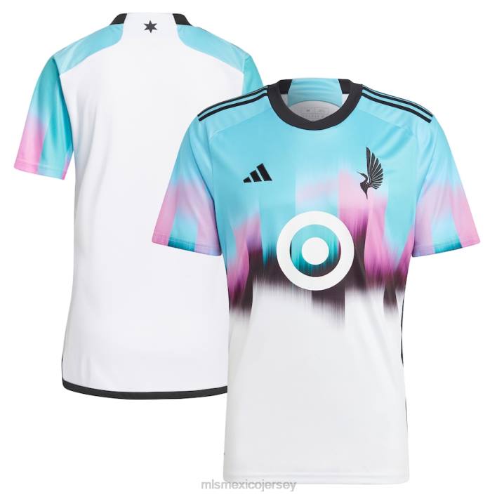 MLS Jerseys jerseyhombres minnesota united fc adidas camiseta blanca réplica del kit de la aurora boreal 2023 BJDD26