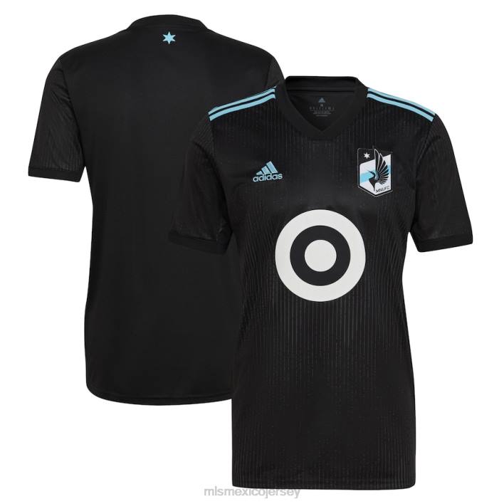 MLS Jerseys jerseyhombres minnesota united fc adidas negro 2022 minnesota night kit replica camiseta en blanco BJDD307