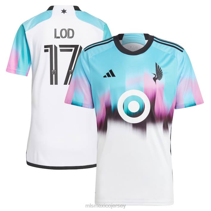 MLS Jerseys jerseyhombres minnesota united fc robin lod adidas blanco 2023 réplica del kit de la aurora boreal BJDD338