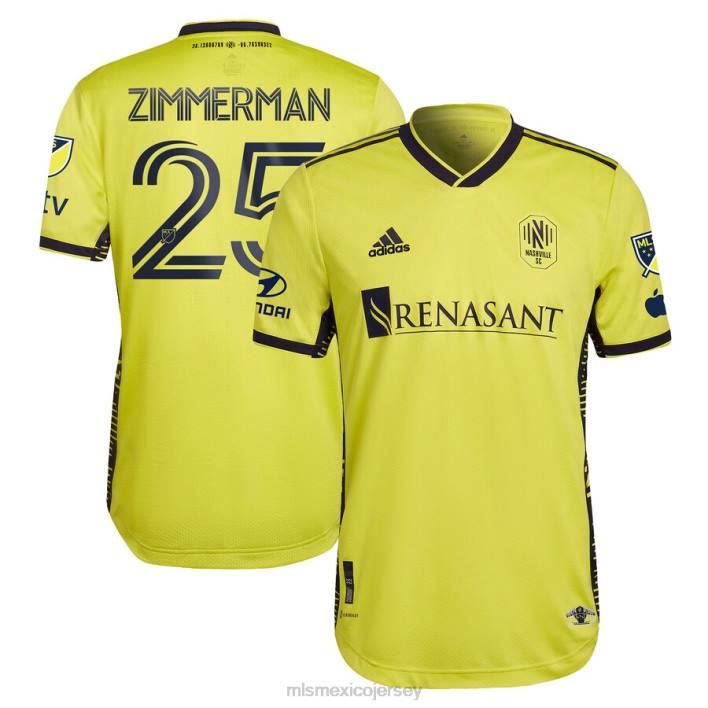 MLS Jerseys jerseyhombres nashville sc walker zimmerman adidas amarillo 2023 el kit de regreso a casa camiseta de jugador auténtica BJDD1284