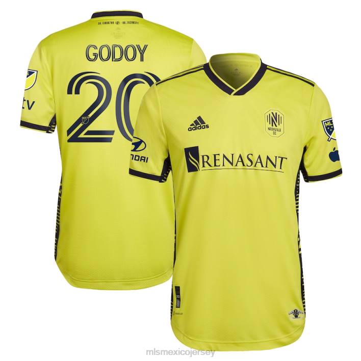 MLS Jerseys jerseyhombres nashville sc aníbal godoy adidas amarillo 2023 el kit de regreso camiseta de jugador auténtica BJDD1180