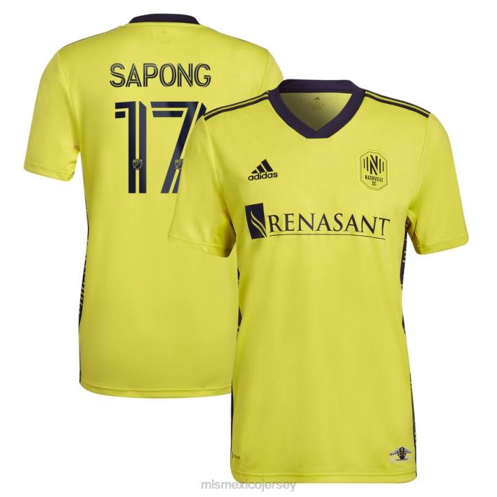 MLS Jerseys jerseyhombres nashville sc c.j. sapong adidas amarillo 2022 el kit de regreso réplica de la camiseta del jugador BJDD1059