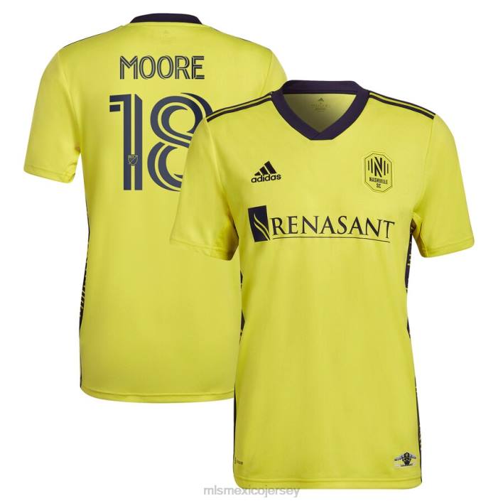 MLS Jerseys jerseyhombres nashville sc shaq moore adidas amarillo 2023 el kit de regreso a casa réplica de la camiseta del jugador BJDD778