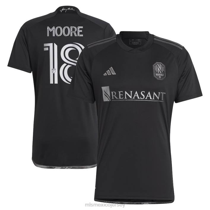 MLS Jerseys jerseyhombres nashville sc shaq moore adidas negro 2023 hombre de negro kit réplica de camiseta de jugador BJDD469