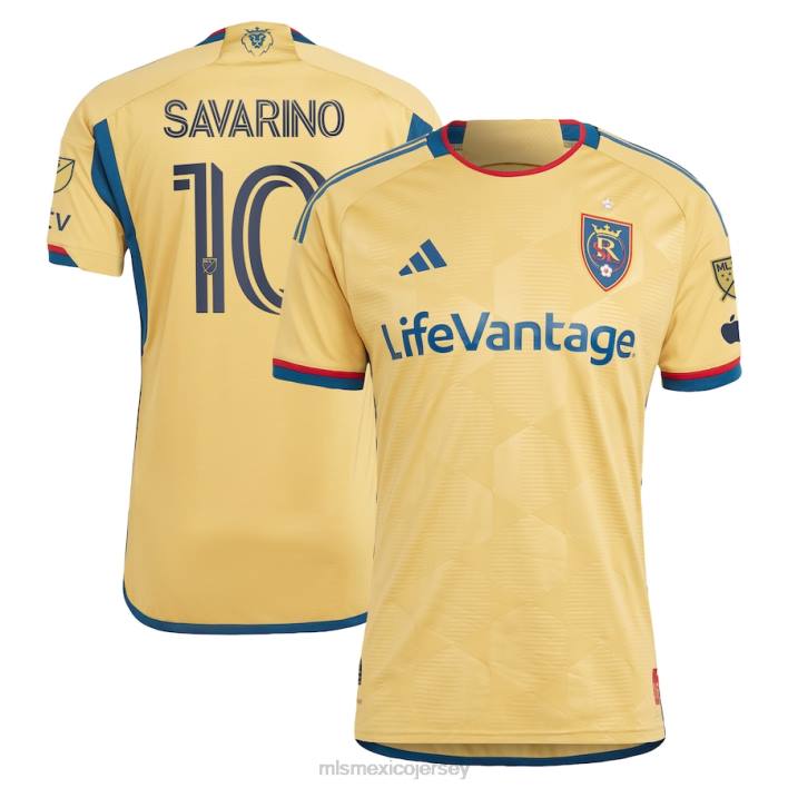 MLS Jerseys jerseyhombres real salt lake jefferson savarino adidas gold 2023 the beehive state kit camiseta de jugador auténtica BJDD860