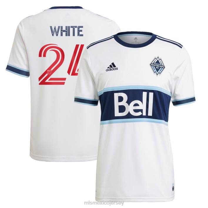 MLS Jerseys jerseyhombres vancouver whitecaps fc brian white adidas camiseta blanca réplica principal del jugador 2021 BJDD1451