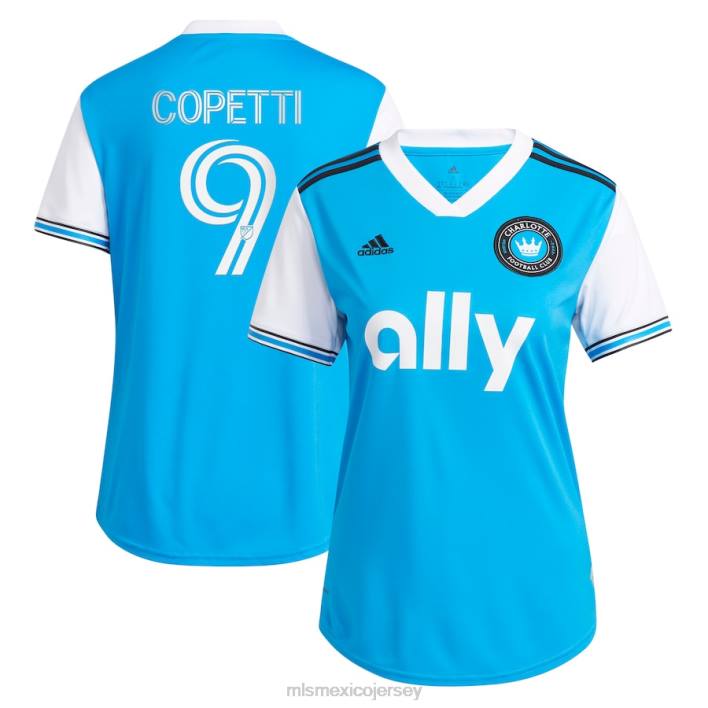 MLS Jerseys jerseymujer charlotte fc enzo copetti adidas azul 2023 réplica de camiseta de jugador recién acuñada BJDD1386