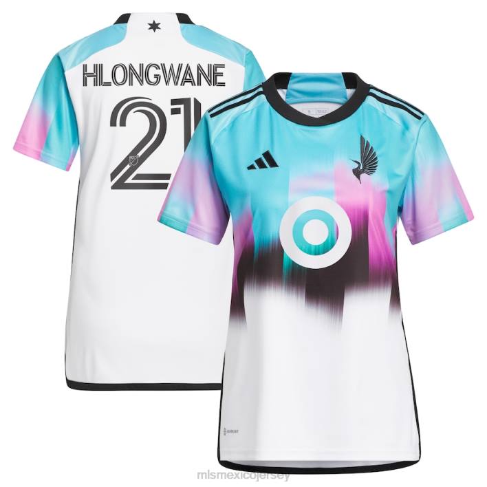 MLS Jerseys jerseymujer minnesota united fc bongokuhle hlongwane camiseta réplica adidas blanca 2023 the Northern Lights kit BJDD1046