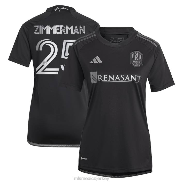 MLS Jerseys jerseymujer nashville sc walker zimmerman adidas negro 2023 hombre de negro kit réplica de camiseta de jugador BJDD399