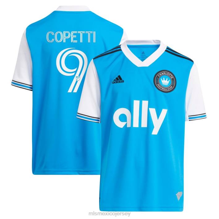 MLS Jerseys jerseyniños charlotte fc enzo copetti adidas azul 2023 réplica de camiseta de jugador recién acuñada BJDD1159