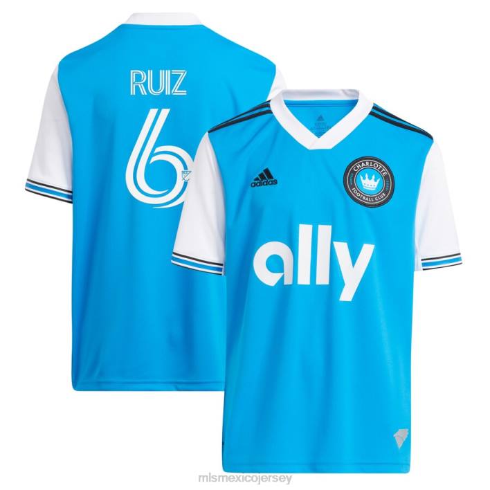 MLS Jerseys jerseyniños charlotte fc sergio ruiz adidas azul 2022 réplica primaria camiseta del jugador BJDD1026