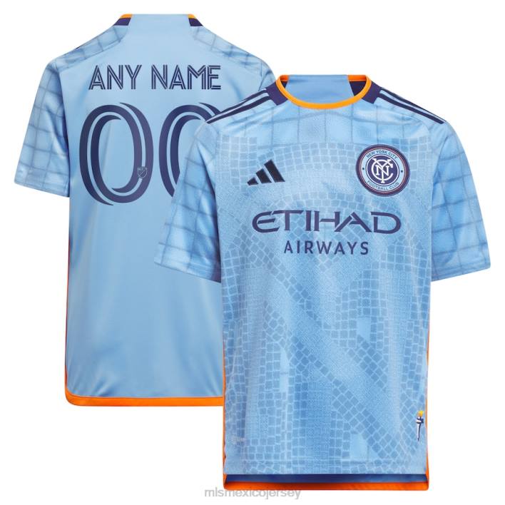 MLS Jerseys jerseyniños new york city fc adidas azul claro 2023 réplica del kit interboro camiseta personalizada BJDD208