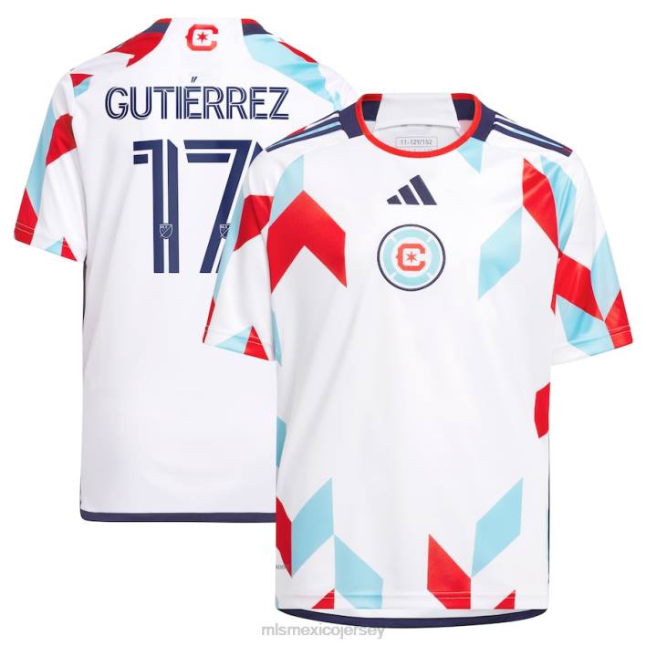 MLS Jerseys jerseyniños chicago fire brian gutierrez adidas blanco 2023 un kit para todos réplica de camiseta de jugador BJDD639