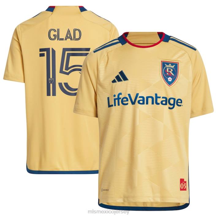 MLS Jerseys jerseyniños real Salt Lake justen glad adidas gold 2023 the beehive state kit réplica de camiseta de jugador BJDD1122