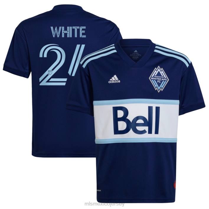 MLS Jerseys jerseyniños vancouver whitecaps fc brian white adidas azul 2022 the Hoop & This City réplica de camiseta del jugador BJDD1251