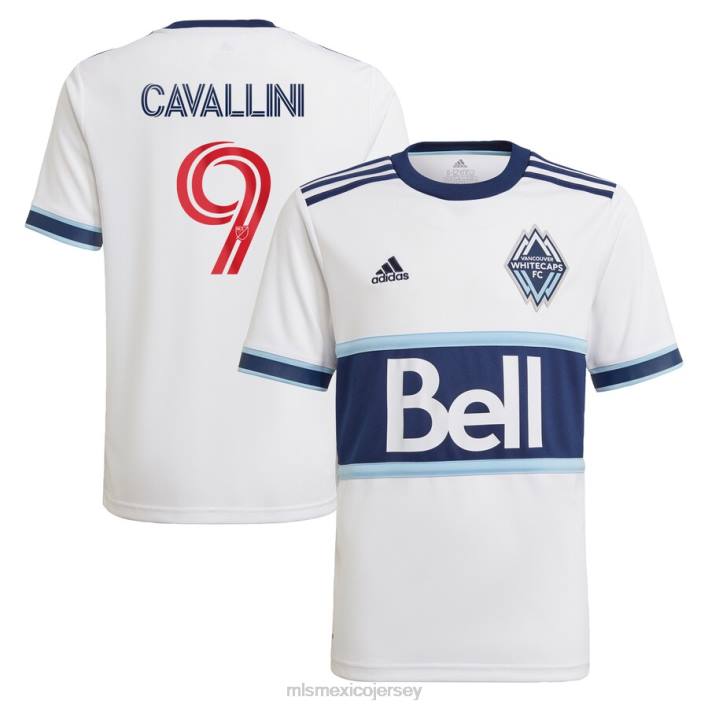 MLS Jerseys jerseyniños vancouver whitecaps fc lucas cavallini adidas camiseta blanca réplica principal del jugador 2021 BJDD1248